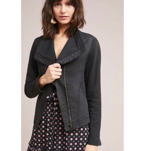 Anthropologie Marrakech Moto Jacket Black Large - Picture 1 of 10